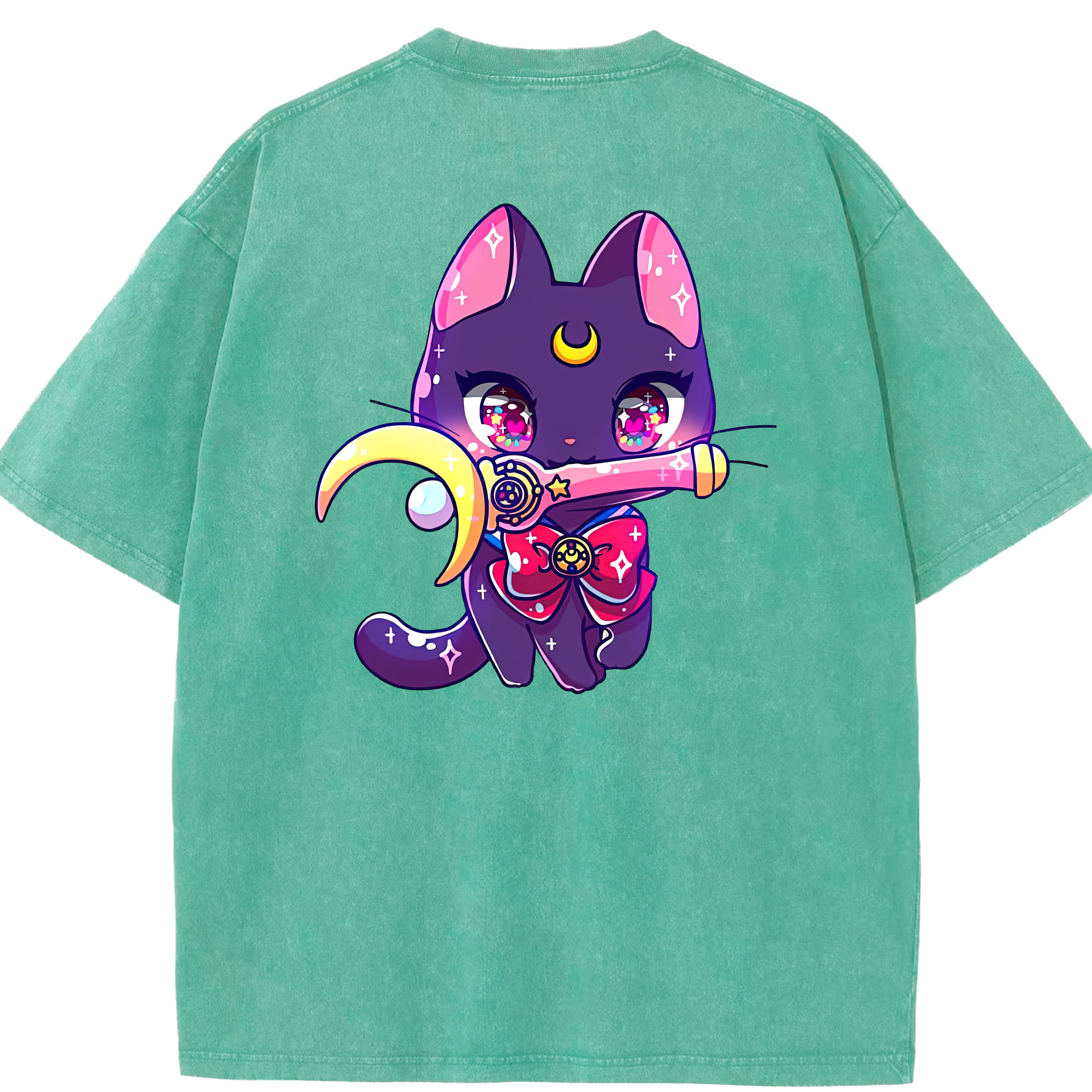 （画像用） 美少女戦士セーラームーン Sailor Moon 綿100% ヴィンテージ風 半袖Tシャツ（背面プリント）